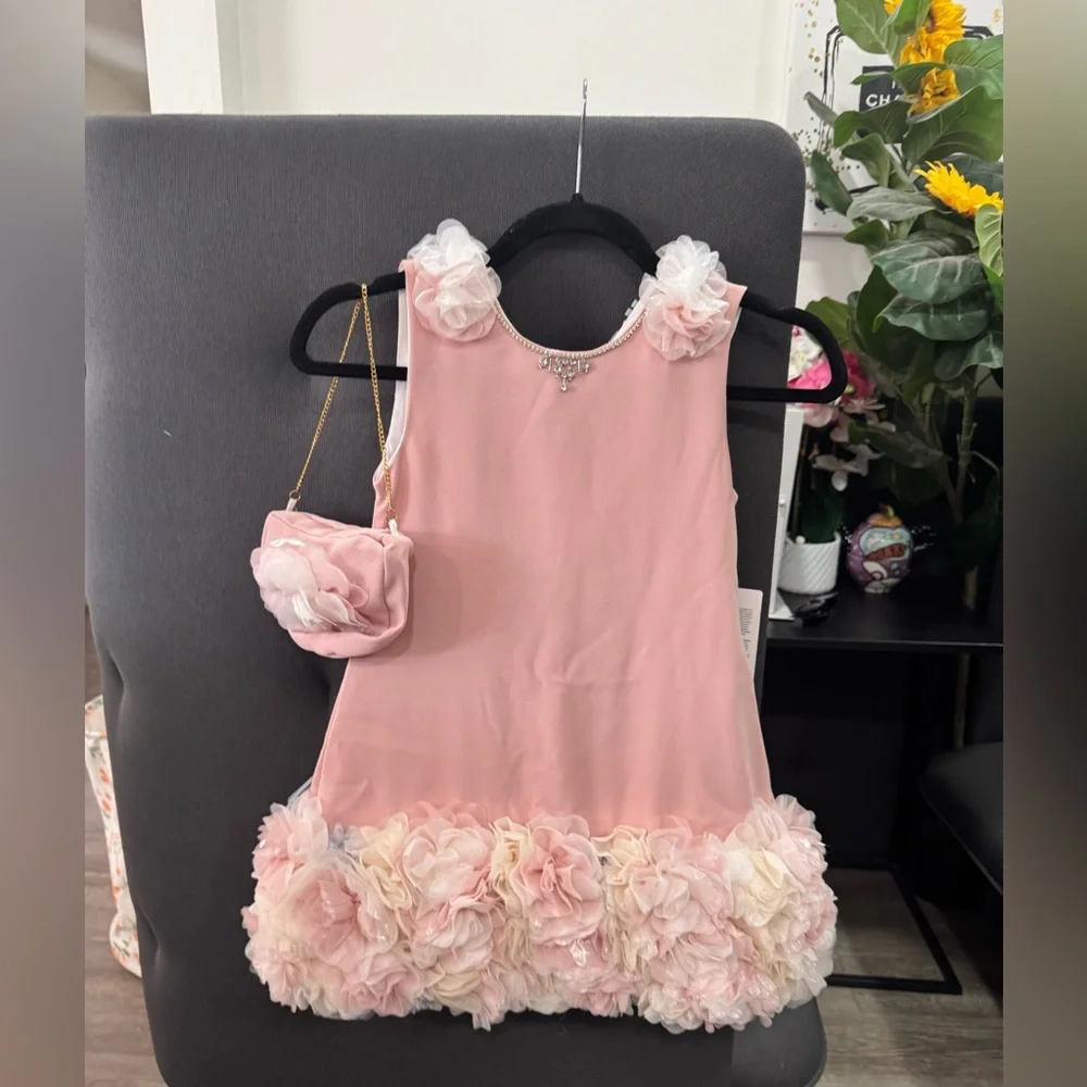 FINAL SALE✨
PINK GIRL Pink Floral Girl's Dress with matching bag - Picture 5 of 9